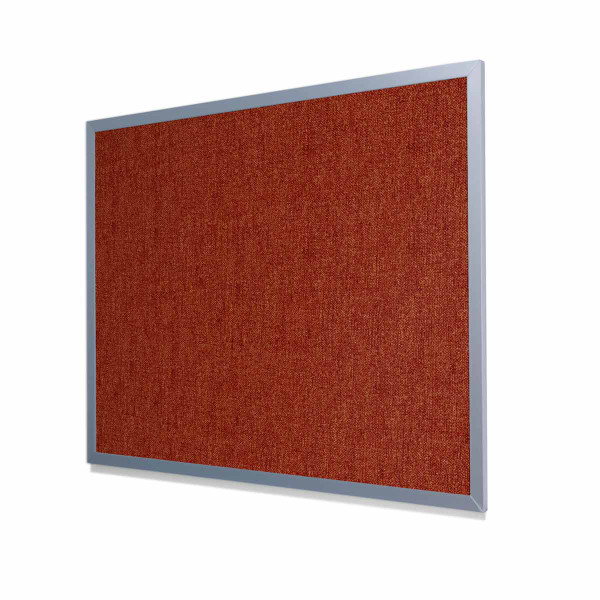 Type II Woven Vinyl Koroseal Linden II Autumn Cork Board with Light Aluminum Frame